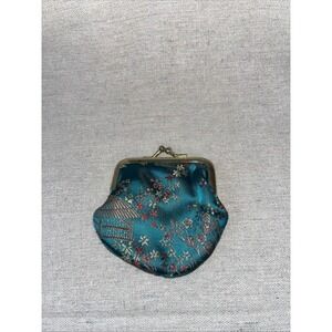 Vintage Pagoda Chinese China Clasp Closing Small Coin Change Purse Wallet Geisha
